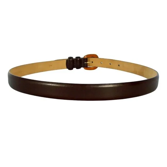 NORDSTROM Italian Calfskin Leather Covered Buckle Belt Women's L - Made in USA - Picture 4 of 7